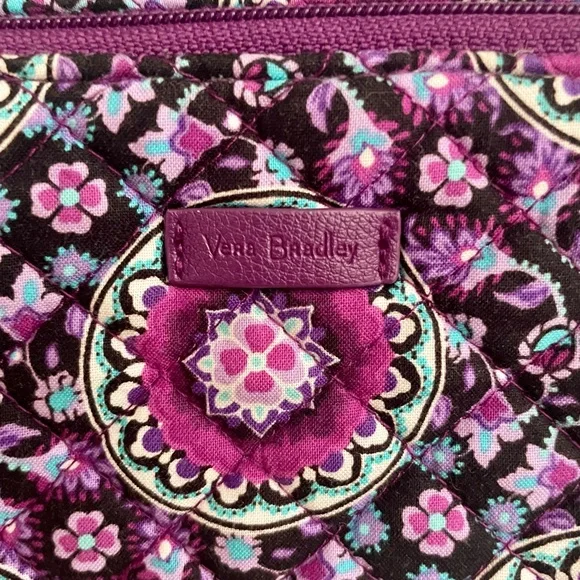 Vera Bradley Black and Purple Patterned Crossbody Bag - Picture 5 of 5